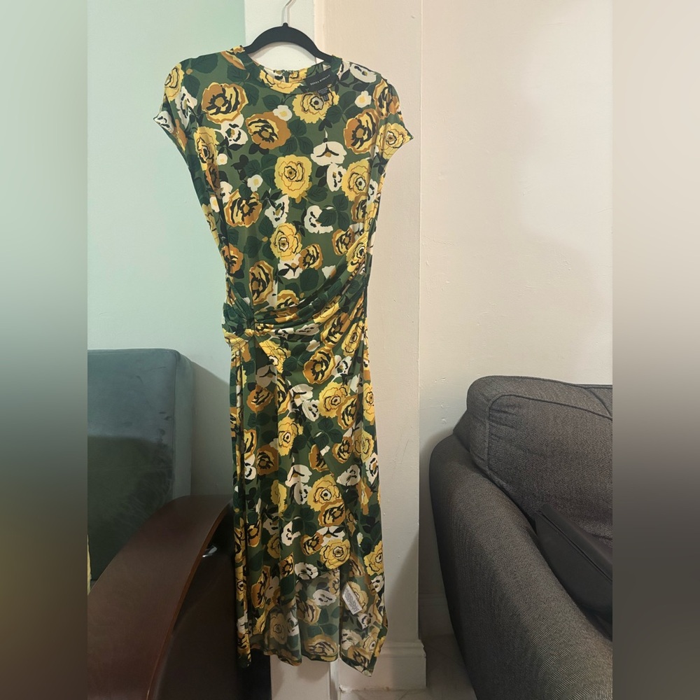 Donna Morgan Green and Yellow Floral Maxi Dress
